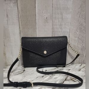 🪻Kate Spade Tinsel Flap Black Glitter  Crossbody Bag🪻 Like New condition